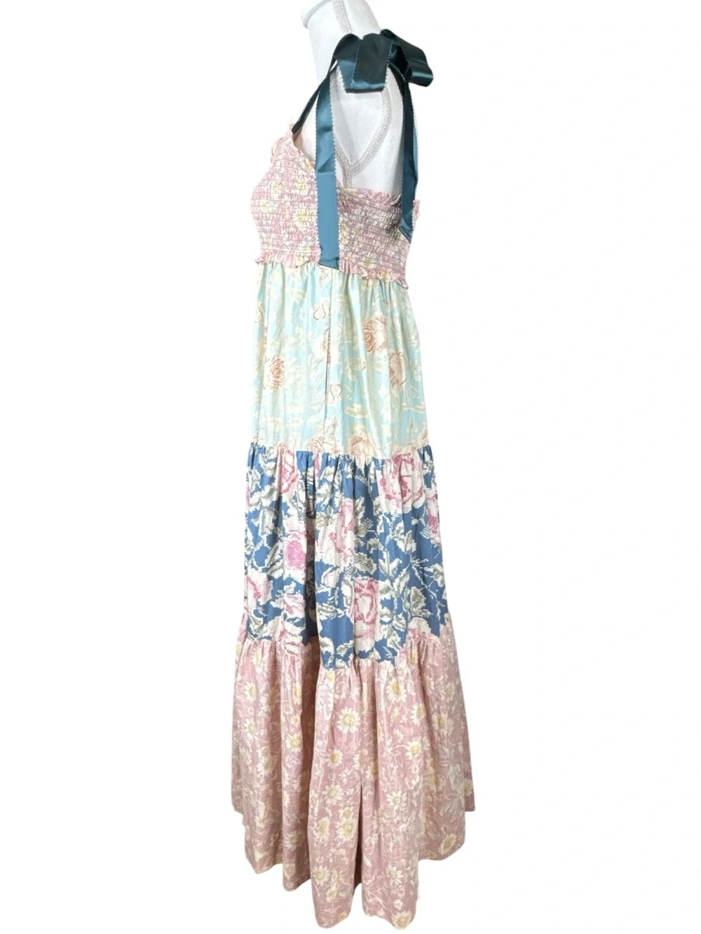 FREE PEOPLE Bluebell Mixed Print Cotton Maxi Dress